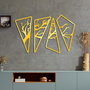 Wallity Bough Quad G Decoración de Pared de Metal Dorada (4 Piezas)